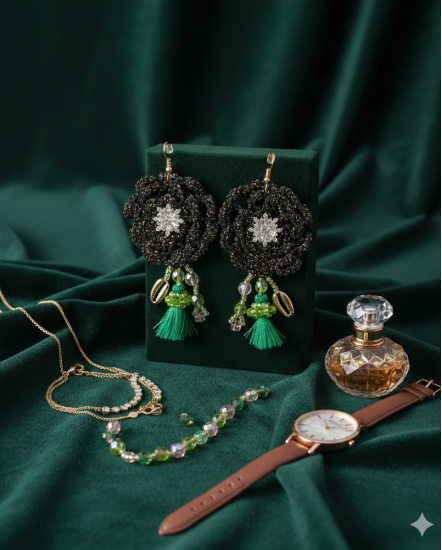 Háčkované  dizajnové náušnice "Dizajn ako umenie estetiky"